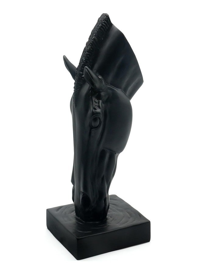 Lukitas Horse Head Vase - Feng Shui Horse Statue Decor for Wealth & Style, Elegant Artistic Planter for Hotel Lobby & Gallery, Modern Decorative Accent for Home or Office, Black, Resin 13'' - Image 1